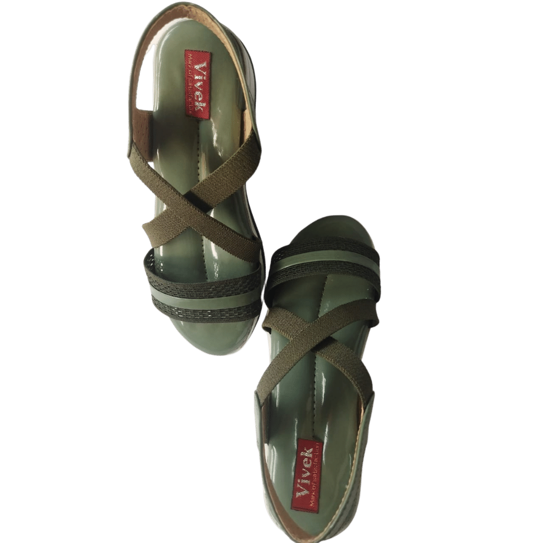 Green partywear women sandals