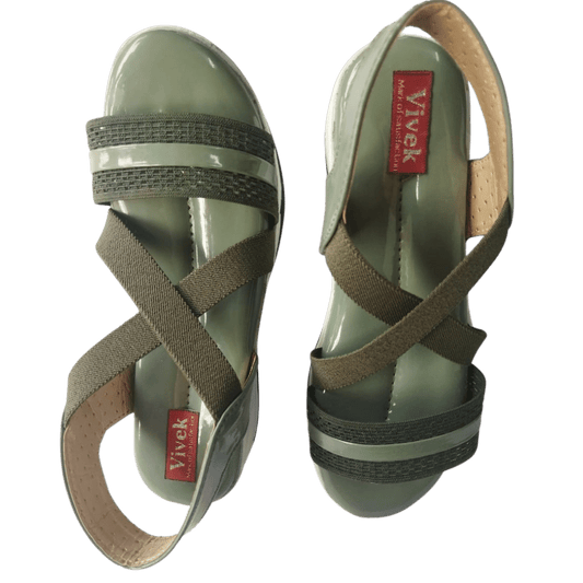 Green partywear women sandals