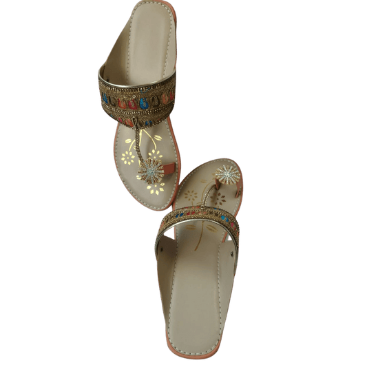 women partywear kolhapuri slipper